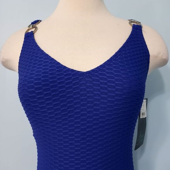 Aqua Green Textured One Piece Swimsuit Size Small Blue NWT - Picture 13 of 15